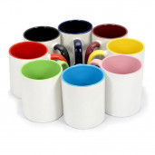 Кружка с цветной заливкой и ручкой